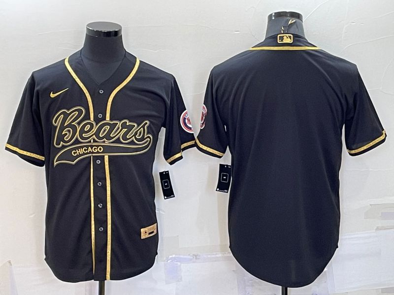 Men Chicago Bears Blank Black Gold 2022 Nike Co branded NFL Jersey